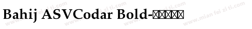 Bahij ASVCodar Bold字体转换